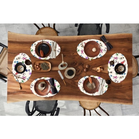 Placemats ovaal - Onderleggers - Ovale placemats - Lingerie - Ondergoed - Patroon - 6 stuks