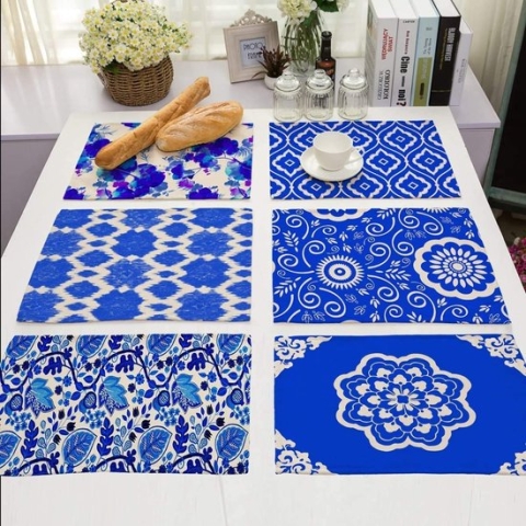 Set van 6 placemats placemats afwasbaar seizoensgebonden zomer keuken tafel decoratie binnen vakantie party decoratie 32 x 42 cm hittebestendig antislip placemats