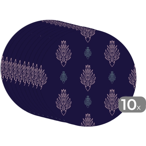 Ronde placemats - Onderlegger - Placemats rond - Art Deco - Contour - Patronen - 10 stuks