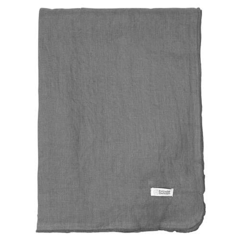 Broste Copenhagen chique linnen tafellaken tafelkleed Gracie in de kleur Dark Shadow - donker grijs 160 x 200 cm
