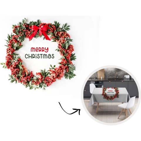 Tafelkleed - Tafellaken - 300x150 cm - Winter - Mistletoe - Tekst - Binnen en Buiten