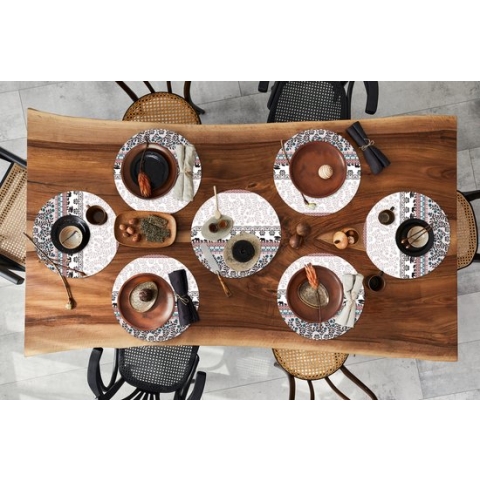 Ronde placemats - Onderlegger - Placemats rond - Patronen - Safari - Olifant - Afrika - 8 stuks