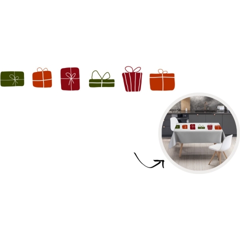 Kerst Tafelkleed - Kerstmis Decoratie - Tafellaken - Cadeaus - Kerst - Wit - 200x130 cm - Kerstmis Versiering