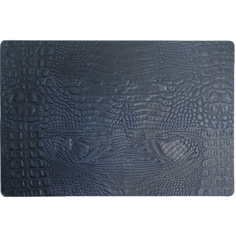 Coaster Queen - Placemats - Leer - Croco - Blauw - Rechthoek - 2 Stuks