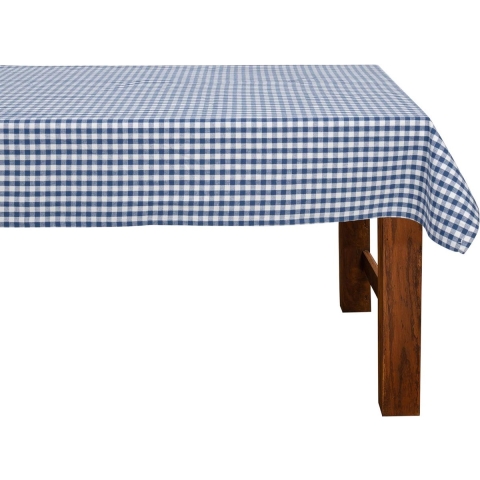 Tafelkleed, donkerblauw/wit, 130 x 220 cm