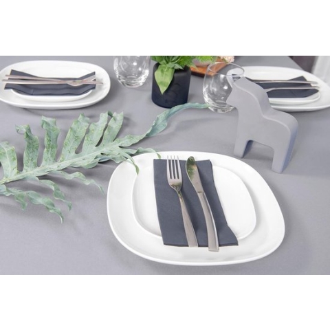 Tafelkleed tafelloper tafellinnen tafeldecoratie tafelkleed (grijs, tafelkleed - 100 x 100 cm)