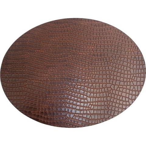 Coaster Queen Placemats Leer Bruin Snake Ovaal 2 Stuks