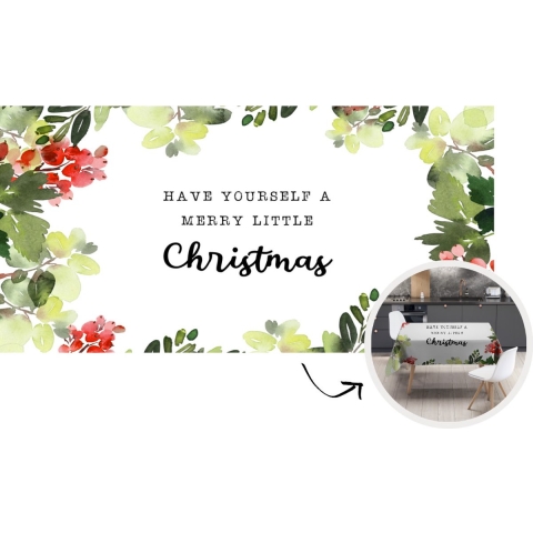 Kerst Tafelkleed - Kerstmis Decoratie - Tafellaken - Natuur - Kerstmis - Quote - 300x150 cm - Kerstmis Versiering