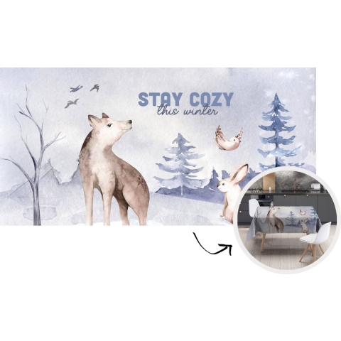 Tafelkleed - Tafellaken - 300x150 cm - Winter - Quote - Bos - Binnen en Buiten