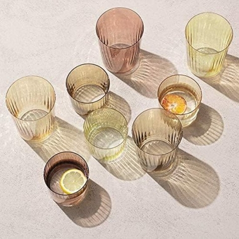 L.S.A. - Gems Tumbler Glas 310 ml Set van 4 Stuks Assorti - Glas - Oranje