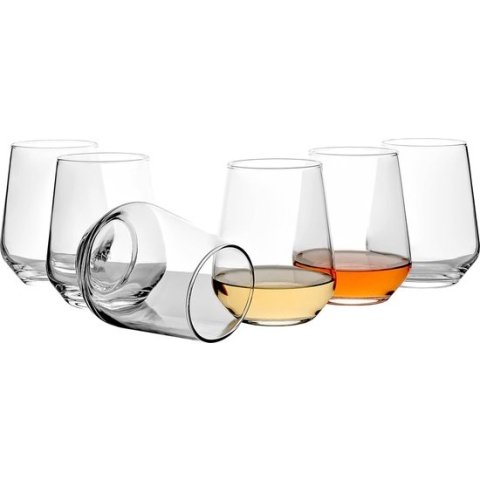 Pasabahce Allegra 41536_SML, set van 6 glazen voor wijn, sap, water, whisky 425 ml, transparant
