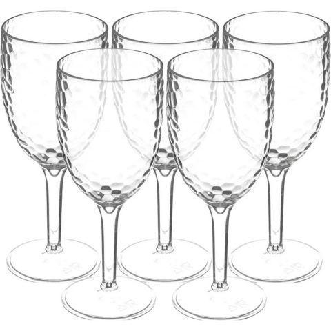 5Five Wijnglazen Estiva - 24x - transparant - onbreekbaar kunststof - 350 ml