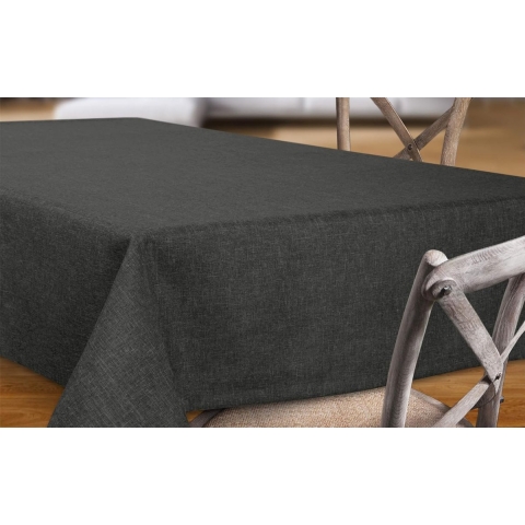 vlekbestendig en strijkvrij tafelkleed - tafelkleed met lotuseffect - tafellinnen in linnenlook - maat en kleur naar keuze, Rechthoekig 130x220 cm, Donkergrijs