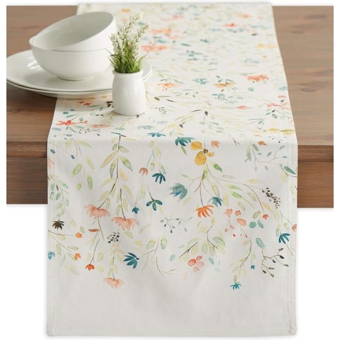 100% katoen, 50 cm x 150 cm, decoratieve, wasbare tafelloper, paastafelloper voor eten, buffetfeesten en bruiloften, Colmar - lente/zomer