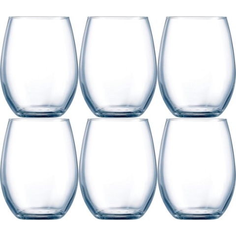 12x Stuks luxe transparante drinkglazen 440 ml van glas - Waterglazen - Desserglazen