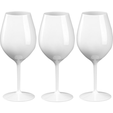 12x Witte of rode wijn wijnglazen 51 cl/510 ml van onbreekbaar wit kunststof - Herbruikbaar - Wijn drinkglazen - Wijn drinken