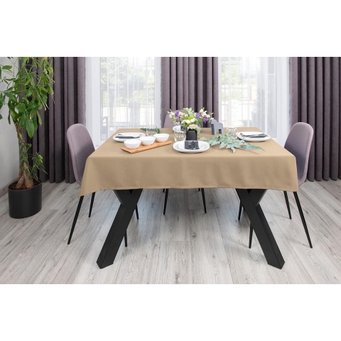 Tafelkleed, tafelloper, tafellinnen, tafeldecoratie, tafelkleed (beige, tafelkleed - 140 x 200 cm)