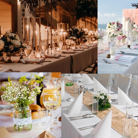 Wasbare tafelkleed Rechthoekig 90 x 132 inch Wit Stof Effen Wasbaar voor Catering Bruiloft Verjaardag (Wit)