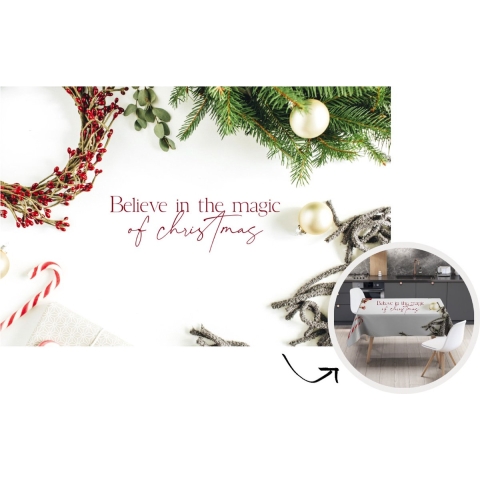 Kerst Tafelkleed - Kerstmis Decoratie - Tafellaken - Kerst - Magie - Kerstversiering - 220x150 cm - Kerstmis Versiering
