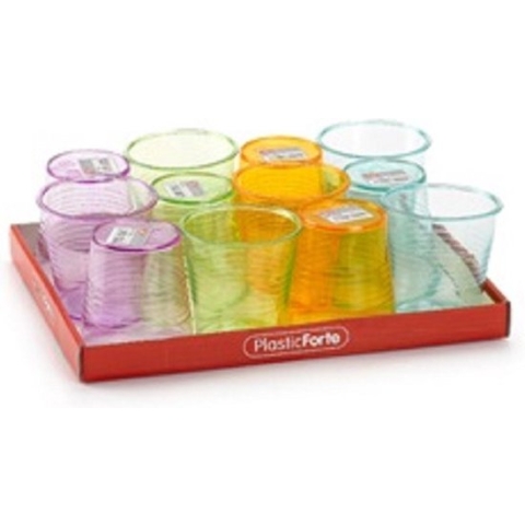 48x stuks Drinkglazen/limonadeglazen gekleurd 360 ml - Sapglazen/waterglazen onbreekbaar kunststof voor kinderen