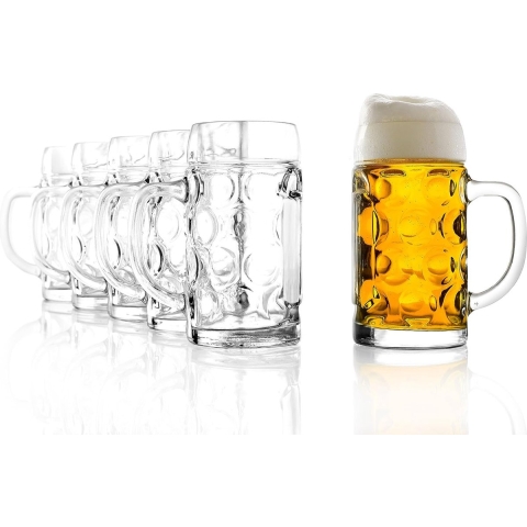 Stölzle bovenglas ISAR maatkan 0,5 l - originele biermok Oktoberfest, bierglas, traditie, oogkrug, 6 stuks, vaatwasmachinebestendig, hoogwaardige kwaliteit