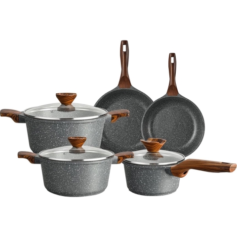 kookpotten / pannen set - Non-stick / Koekenpannenset, frying pan set, PFAS-vrij, vaatwasserbestendig