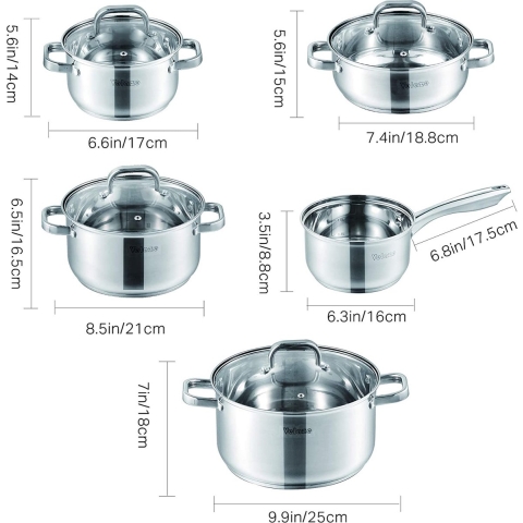kookpotten / pannen set - Non-stick / Koekenpannenset, frying pan set, PFAS-vrij, vaatwasserbestendig