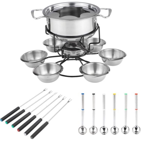 Top choice - Fondueset voor 6 personen - RVS - met accessoires
