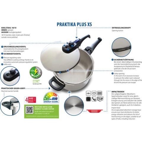 ELO Praktika Plus XS Snelkookpan 2,7 Liter