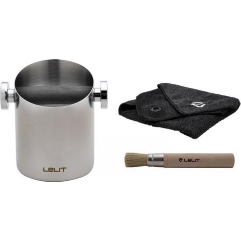 Lelit - PLA360S Knock box with brush and cloth - Uitklopbak met borstel en doekje