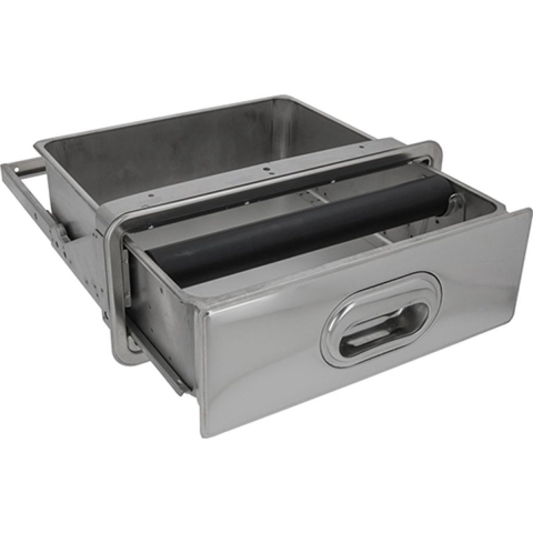 Priolinox Uitkloplade RVS - inbouw - 405x347x132mm