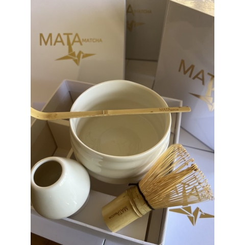 MataMatcha Starterset - Wit keramiek - 4-delig - Complete matcha kit