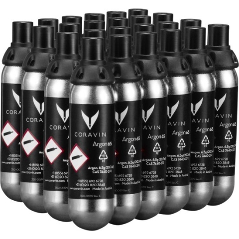 Coravin - Roestvrijstalen Argon Capsules - Te gebruiken met alle toestellen van Coravin - 24 st