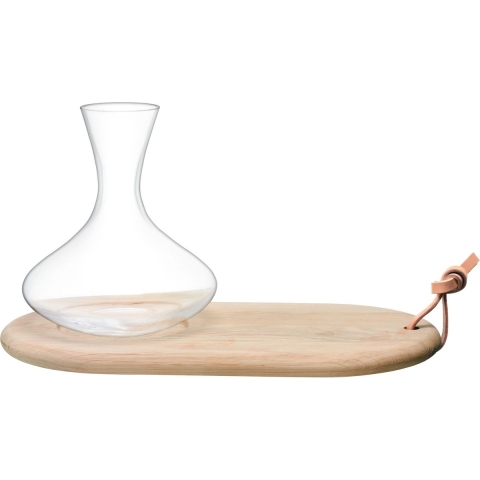 L.S.A. - Wine Karaf met Kaasplank 1,4 liter - Glas - Transparant