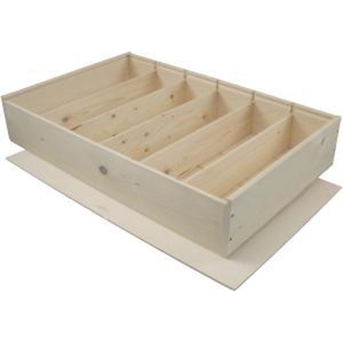 5x 6-vaks wijnkist met schuifdeksel 37x43x11cm - inclusief gratis houtwol