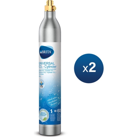 BRITA - SodaOne - Soda - co2 cilinder voor bruiswatertoestel - 2-pack – Universeel