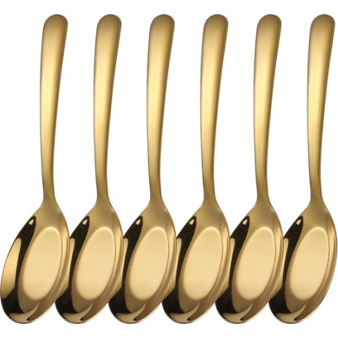 Soeplepels RVS zware soeplepels Set van 6 Chinese soeplepels Hoogglans gepolijste Ramen-lepels