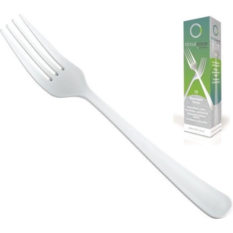 Vork Herbruikbaar Gaia 190mm Off-white PPMF - 200st (20 dzn x 10st).