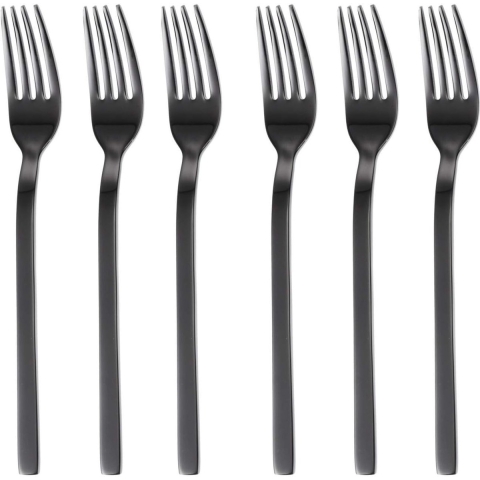 Taartvorken, 6 stuks, roestvrij staal, titanium, bestek