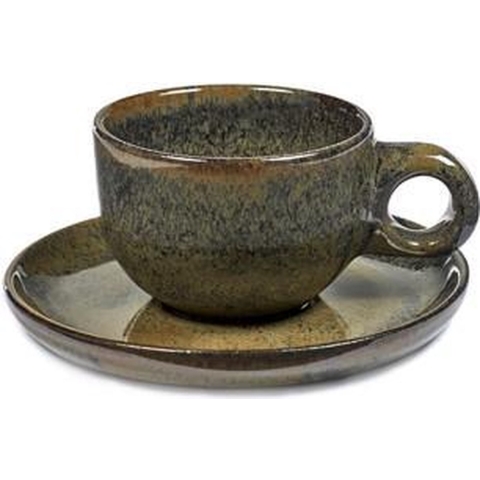 Serax Surface by Sergio Herman Cafe lungo Kopjes met Schotel  - Indi Grey - 4 stuks