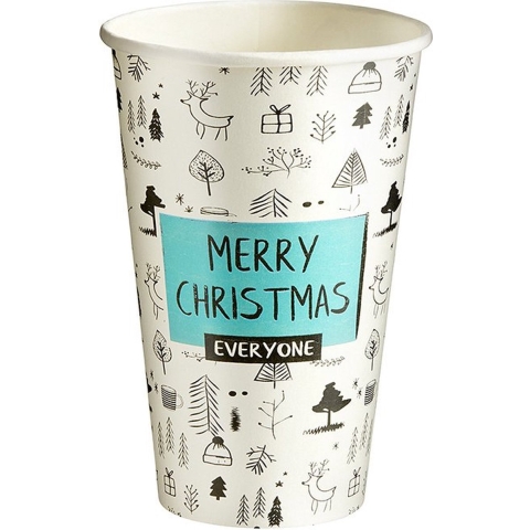 Kartonnen koffiebekers Christmas 300cc/10oz - 1.000 st/ds.