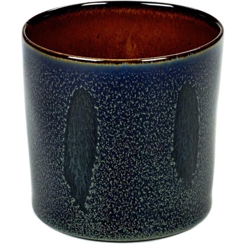 Serax Terres de Rêves Beker - Ø7,5 x H7,5 - Dark Blue / Rust - 8 stuks