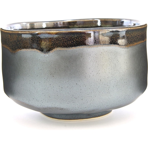 handgemaakte Matcha Theekom Zwart, Matcha Theekop Ceremonie, Authentieke Mino Ware Aardewerk, Kuro Oribe Chawan
