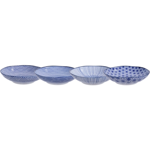 Tokyo Design Studio – Nippon Blue – Pastaborden Set – 4 stuks 21×5.2cm
