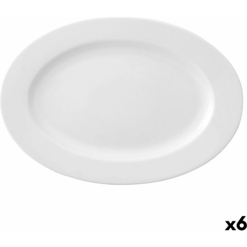 Platt tallrik Ariane Prime Ovalen Keramisch Wit (32 x 25 cm) (6 Stuks)