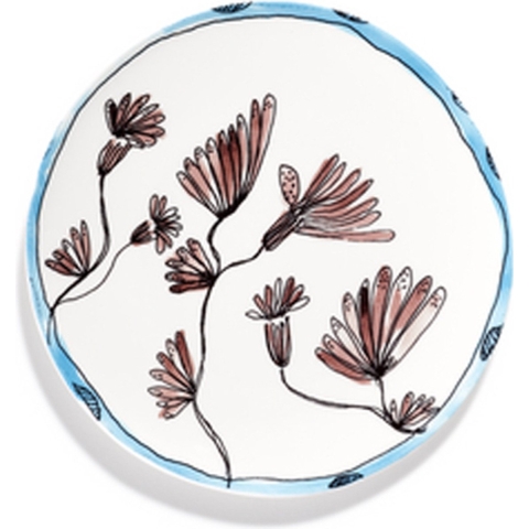 MARNI Midnightflowers - Bord S Camelia Aubergine 20 cm - 2 stuks