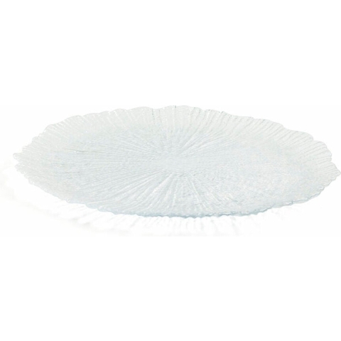 Platt tallrik Quid Mar de Viento Transparant Glas (Ø 32 cm) (Pack 6x)