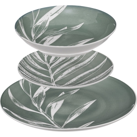 4goodz Plant Groen 18-delig Servies Porselein 6 Persoons