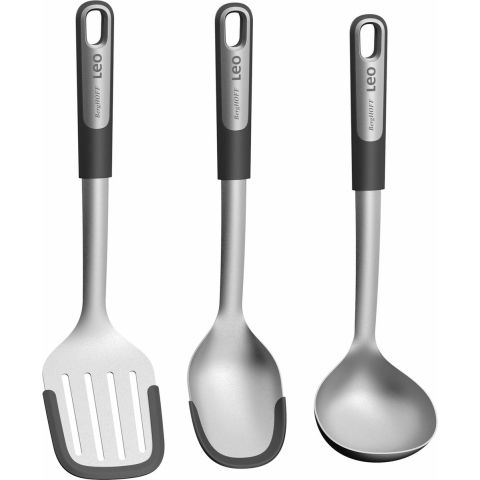3-delige keukenhulp set Graphite - Leo - Berghoff - Soeplepel - Seveerlepel - Gegleugde spatel