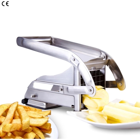 Professionele Frietsnijder - Patatsnijder - Groentesnijder - Keukensnijder - multifunctioneel van Roestvrij Staal met 12 mm en 9 mm Messen - Antisliptechnologie - Perfect voor Aardappels en Groenten - Handige Accessoires voor Friteuses